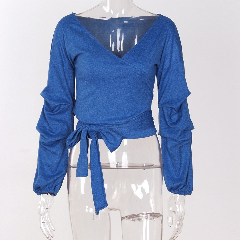 Blue v-neck sweater - Picture 2 of 5